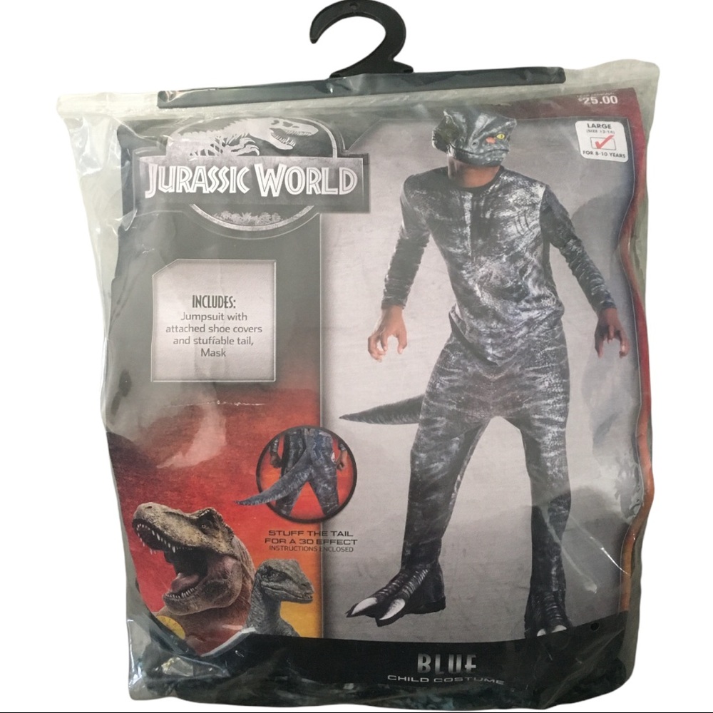 NWT NIP Blue Velociraptor Jurassic World LARGE KIDS costume Halloween 🎃